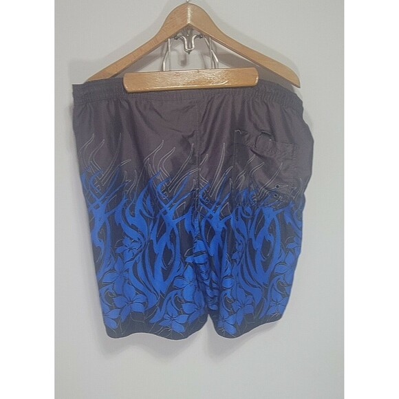 Joe Boxer Swim Trunks‎ Men's Medium Blue Black Mesh Lined Drawstring Band GUC - Picture 2 of 9